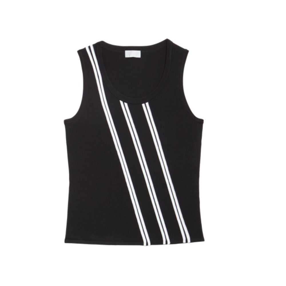 Black and white sleeveless top